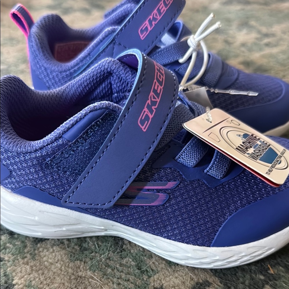 Skechers Blue and Pink Sneakers with Breathable Mesh Upper
